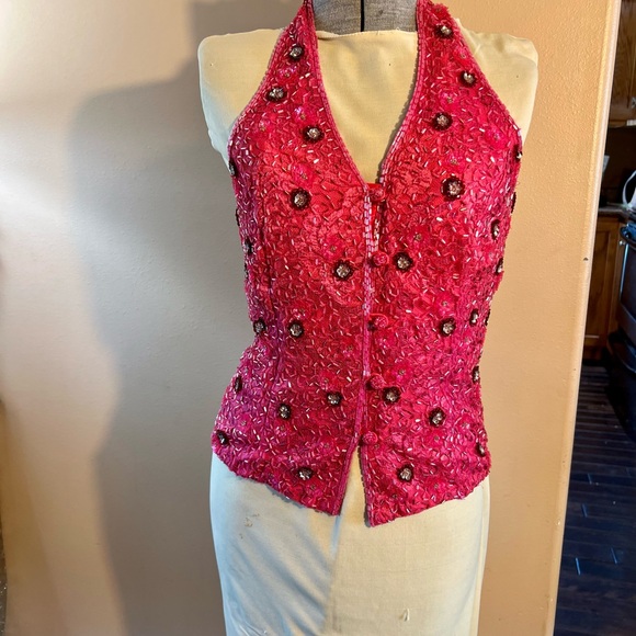 Sequined pink halter top - Picture 5 of 11